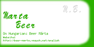 marta beer business card